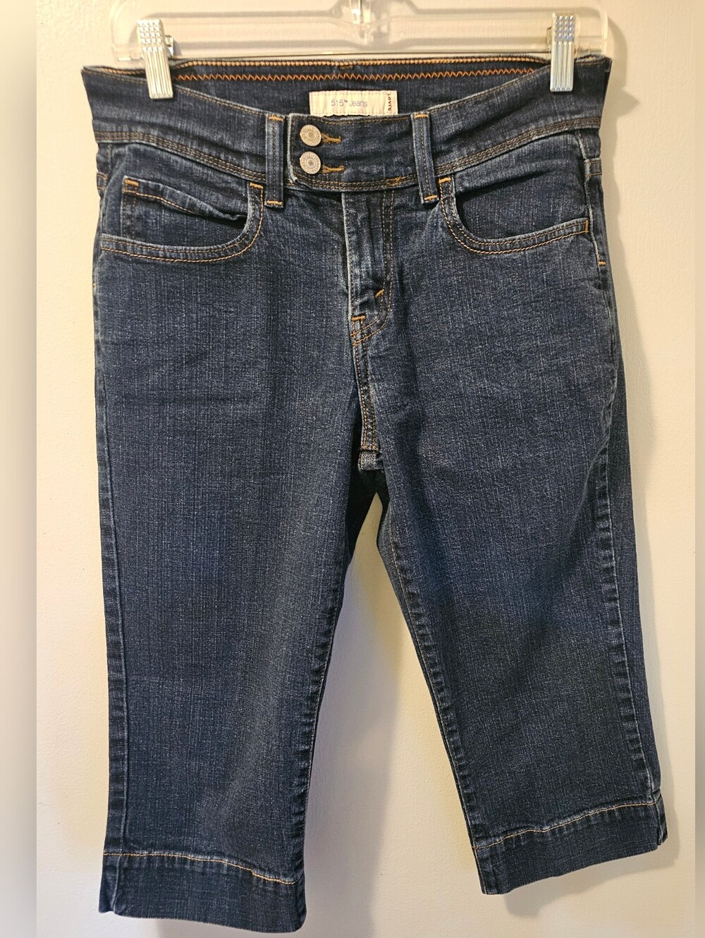 Levi's 515 Women's Blue Denim Capri Jeans Size 6 Casual Stretch Mid-Rise